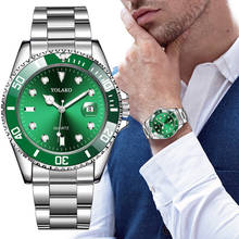 YOLAKO Brand Men Stainless Steel Business Watches With Calendar Luxury Male Sport Watch Quartz Clock Relogio Masculino Hot 2024 - buy cheap