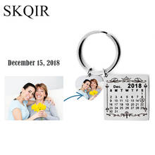 Personalized Customized Photo Keychain Calendar Date Key Chain Heart Keyring Tag Keychain for Women Jewelry Lover Birthday Gift 2024 - buy cheap