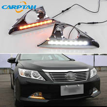 Carptah 2PCS LED Daytime Running Light For Toyota Camry 2012 2013 2014 Waterproof 12V Turn Yellow Signal Relay DRL 2024 - buy cheap