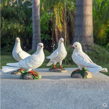 Resin white pigeon crafts, peace animal statue, home decoration gift, villa garden decoration 2024 - buy cheap