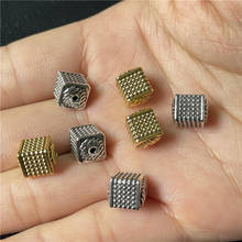 10 pçs cubo perfurado quadrado grânulo conector para fazer jóias diy artesanal pulseira colar acessórios atacado 2024 - compre barato