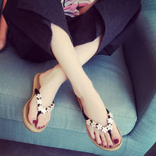 Женская обувь; модные однотонные Вьетнамки с цветочным узором; пляжные шлепанцы; bayan sandalet chaussures femmes t nouveau 2019 2024 - купить недорого