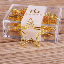 12 Pcs/box Kawaii Five Pointed Star Paper Clip Gold Metal Bookmark Memo Paper Clip Stationery Clip Office Supplies 2024 - buy cheap