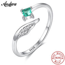 Anillos de plata esterlina 925 para mujer, joyería de alas cuadradas de circón, tamaño 6, 7, 8, 9, Envío Gratis 2024 - compra barato