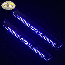 SNCN 4 шт. акриловый движущийся светодиодный приветственный автомобиль педаль накладка педаль порога дорожка светильник для Acura MDX 2014-2018 2019 2024 - купить недорого