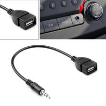 Male Audio AUX to USB Type A Female OTG Converter Adapter Black 3.5mm 20cm Portable Universal Convenient Cable For Car 2024 - buy cheap