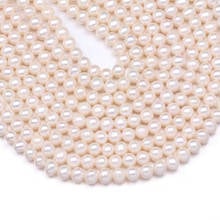 Natural Freshwater Pearls Beads Ball Shape Punch Loose Beads for Jewelry Making DIY Women Necklace Bracelet 6-7mm 2024 - buy cheap