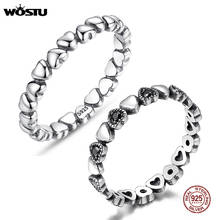 WOSTU Fashion Authentic 100% 925 Sterling Silver Love Heart Wedding Rings For Women European Fit Original Ring Jewelry FB7108 2024 - buy cheap