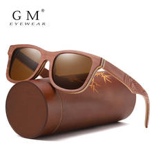 GM Retro Brown Skateboard Wood Sunglasses Men Bamboo Sunglass Women Brand Mirror UV400 Square Sun Glasses Male Shades Glasses 2024 - buy cheap
