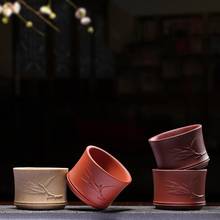 Yixing-tazas de té de arcilla púrpura, juego de té chino de Kung Fu, tazones pequeños de té, Zisha taza de agua, decoración Boutique, 1 unidad, 70ml 2024 - compra barato