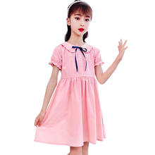 Vestido da menina arco meninas vestido de festa crianças estilo casual criança vestido de verão meninas roupas escolares 6 8 10 12 14 2024 - compre barato
