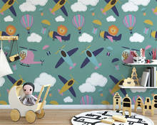 beibehang Custom modern wallpaper nordic minimalistic animal airplane cloud children's room tv background wall papers home decor 2024 - buy cheap