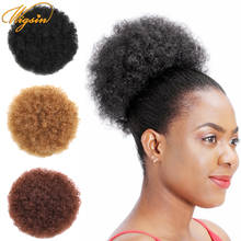 Wigsin afro sintético curto kinky curly drawstring rabo de cavalo puff cabelo bun cauda clipe na extensão do cabelo para mulher 2024 - compre barato