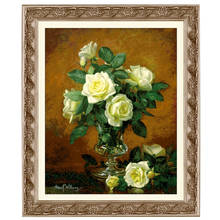 Precision Printed Full-frame Embroidery Flower Fishxx Cross-stitch Kit Williams WL24 Yellow Rose European-style Living Room 2024 - buy cheap