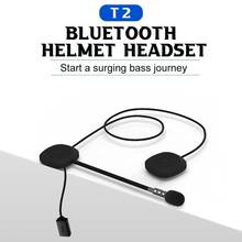 Fone de ouvido para capacete de motocicleta t2 sem fio, bluetooth 5.0, com som estéreo 2024 - compre barato