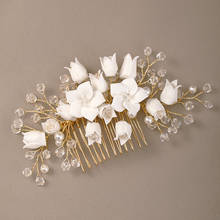White Flower Hair Comb Women Hair Jewelry Ornament Bridal Hair Accessories Comb Headpiece Wedding Hair Comb Headband 2024 - buy cheap