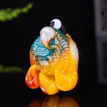 Natural Chinese Color Hand-carved Eagle Catch Fish Jade Pendant Fashion Boutique Jewelry Men and Women Multicolored Necklace 2024 - buy cheap