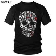 Fashion Brand Horror Skull T Shirt Men Cotton Halloween Skull Collection T-shirt Summer Tee Tops Short Sleeved Dead Evil T-Shirt 2024 - buy cheap