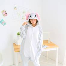 Kigurumi Elephant Pajama Adult Animal Onesie Women Men Couple Winter Pajamas Suit Sleepwear Flannel Pijamas 2024 - buy cheap