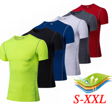 Camisetas para correr para hombre, ropa interior de compresión con capa Base de secado rápido, manga corta, entrenamiento ciclismo, gimnasio, Fitness, novedad 2024 - compra barato