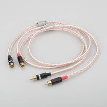 Кабель Audiocrast с RCA на RCA, Hi-end HIFI OFC, чистая медь, серебро, смешанный аудиопровод, шнур, аналоговый RCA кабель 2024 - купить недорого