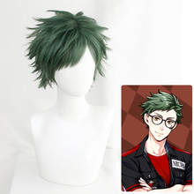 Peluca trenzada de trébol de Trey para hombre, peluca verde corta, Cosplay, Anime, para el país de las Maravillas, nueva 2024 - compra barato