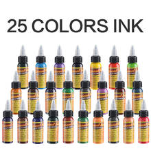 Tinta para tatuagem conjunto 25 cores 1 oz (30ml)/garrafa 2024 - compre barato