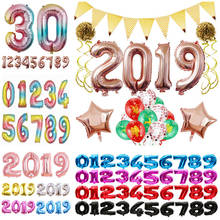 32 Inch 2019 Happy New Year Gold Number Foil Balloon Eve Party Supplies Decor Merry Christmas Home Birthday Party Decoration Kid 2024 - buy cheap