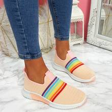 Baideng Slip On Woman Sneakers Light Breathable Rainbow Color Sport Shoes Outdoor Casual Walking Ladies Running Shoe Big Size 43 2024 - buy cheap