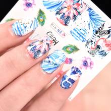 Rolabling Flamingo Flower Series Nail Stickers Water Transfer Sticker Nail Art Designs DIY Wraps Manicure Decorations 2024 - buy cheap