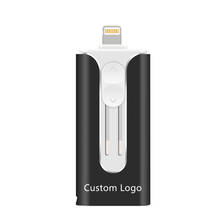 Pen drive metálico 128gb, pen drive usb 3.0 otg 32gb 64gb para iphone 11 pro/xr/xs max 256gb logotipo personalizado 2024 - compre barato