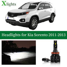 Xgas lâmpadas de carro para kia sorento, 2 peças, farol led de baixo feixe alto 12v 24v, 2011 2012, 2013 2024 - compre barato