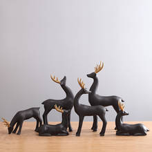 Nordic retro art elk creative ornaments statue sculpture resin home decoration accessories modern crafts wedding gifts 2024 - buy cheap