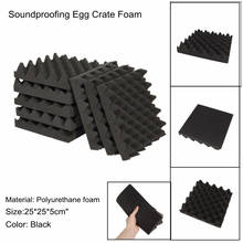 Espuma de aislamiento acústico, 25x25x5cm, estudio de procesamiento de espuma acústica, cuña de azulejo en forma de huevo 2024 - compra barato