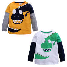 Camiseta de manga larga para niño y bebé, jersey de cuello redondo con dibujo de dinosaurio, primavera y otoño, nuevo estilo, 2021 2024 - compra barato