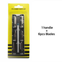 Non-Slip Metal Scalpel Knife Tools Kit Cutter Engraving Craft knives + 6pcs Blades Mobile Phone PCB DIY Repair  Tools 2024 - buy cheap