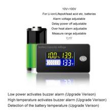 DC 10V~100V Li-ion Lifepo4 Lead acid Battery Capacity Indicator Digital Voltmeter Tester Temperature Monitor 12V 24V 36V 48V 96V 2024 - buy cheap
