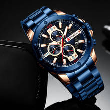 Curren-relógio de pulso de liga metálica, modelo masculino, relógio de quartzo com pulseira de aço inoxidável, à prova d'água, com calendário 2024 - compre barato