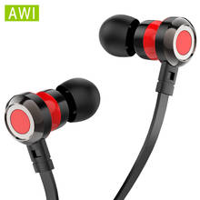 Original AWI Wired Earphone 3.5mm Stereo HIFI Headphones Pistion Headset ear phones with Mic Sport Earpiece for fone de ouvido 2024 - buy cheap