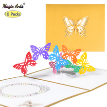 10 Pack 3D Butterfly Pop-Up Birthday Cards for Kids Gift Cute Cartoon Animal Greeting Cards Handmade Laser Cut 2024 - buy cheap