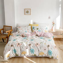 Conjunto de cama floral 2020 algodão, fronhas, capa de edredom e travesseiro para cama, tamanho único, queen e king size, novo, 100% 2024 - compre barato