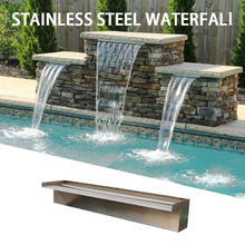 Fish pond waterfall and flowing water. Flowing water wall and flow trough. Stainless steel waterfall outlet trough. 2024 - buy cheap