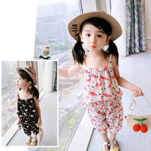 2020 kids clothes girl children flamingo suit summer clothing set including top+pant two colors 2024 - buy cheap