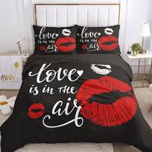 Fashion Duvet Cover Set 3D Bedding Sets EUR UK Queen King Blanket Quilt Cover Bedclothes Bed Linings Love Kiss 2-3pcs/set 2024 - buy cheap