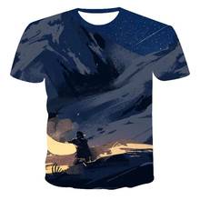 Camiseta masculina de alta qualidade nova camiseta masculina de manga curta padrão de meteoro impressão 3d camiseta masculina moda bonito 2024 - compre barato