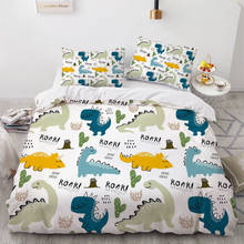 Cartoon Printed dinosaur Bedding Set Duvet Cover Single Twin Full Queen King Bedclothes Children Boy Bedroom Bed Set Kids Girls 2024 - buy cheap