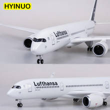 1/142 Scale 47CM Airline Airbus A350 Lufthansa Airplane Model W LED Light & Wheel Diecast Plastic Resin Plane For Collection 2024 - buy cheap