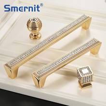 2pcs Gold Door Handles for Kitchen Cabinets Knobs and Handles Crystal Door Handle European Cupboard Furniture Handle Drawer Pull 2024 - buy cheap