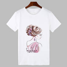 New summer Tshirt Street beauty girl Fashion Printed T shirt Women Harajuku T-shirt Short Sleeve White Tops Female Clothing Tees 2024 - buy cheap