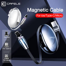 Cafele 3 in 1 Magnetic USB Cable For iPhone Charger Retractable 3A Fast Charging Micro USB C Cable For Huawei Samsung Xiaomi 2024 - buy cheap